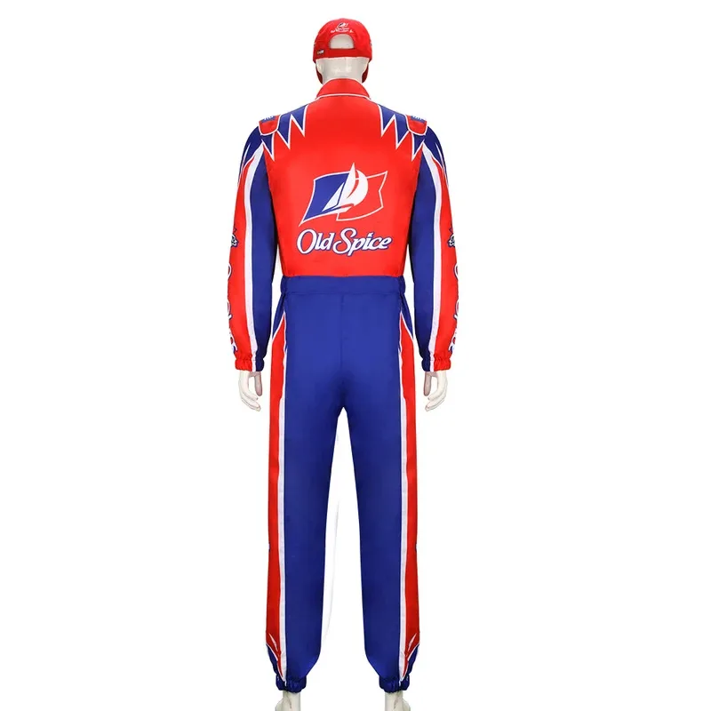 

qq34Cal Naughton Jr Комбинезон Talladega Nights the Ballad of Ricky Bobby Косплей Костюм Red Old Spice John C Reilly Racing Suit