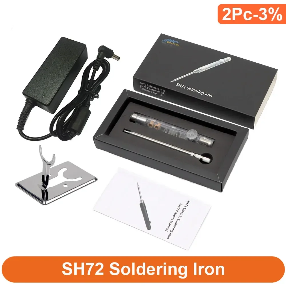 Original transparent SH72 65W Electric Soldering Adjustable Temperature Portable Solder Welding Station Tools DC Power not T12