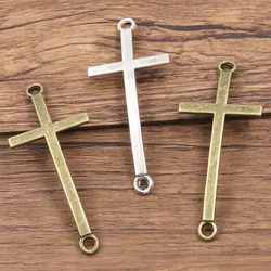 10pcs 21*50mm 2 Color Cross Connectors Charms Pendants For DIY Jewelry Handmade Making Accessorie