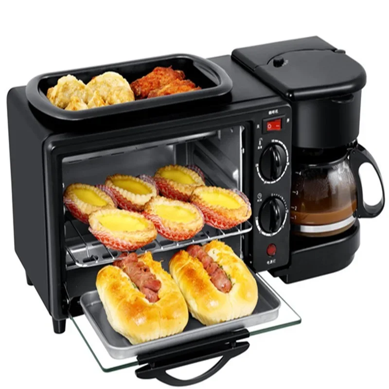 

Multi-functional Electric Breakfast Machine 4 In 1 Coffee Machine Toast Electric Oven Barbecue Plate Baking Oven