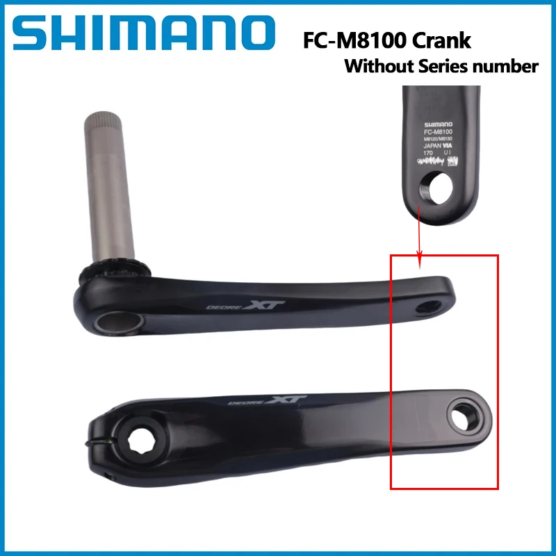 SHIMANO XT M8100 Crank Grinding Number Left Right 170MM 175MM 12Speed Black Crank MTB Bike Original Bike Crank M8100