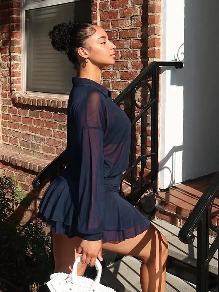 Estranho gato sexy clássico camisa vestido feminino único breasted lapela em camadas fino simples selvagem rua clubwear estiramento magro bodycon