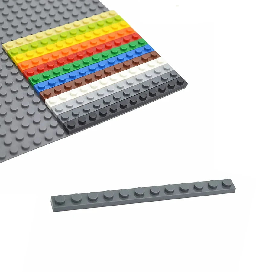 

20 шт. MOC 1x12 точек, тонкие пластины, строительные блоки, аксессуары для частиц, строительные кирпичи, развивающие детские игрушки, совместимые 60479