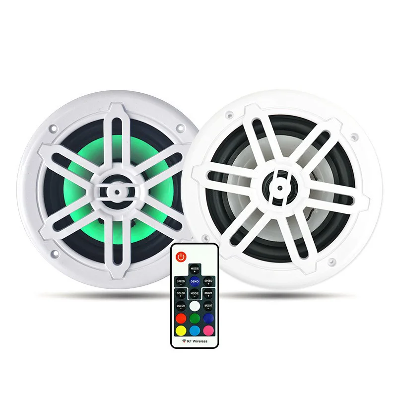  12V Best-selling Yacht Seven-color Waterproof Speaker Remote Control Color-changing Tweeter Marine Speaker