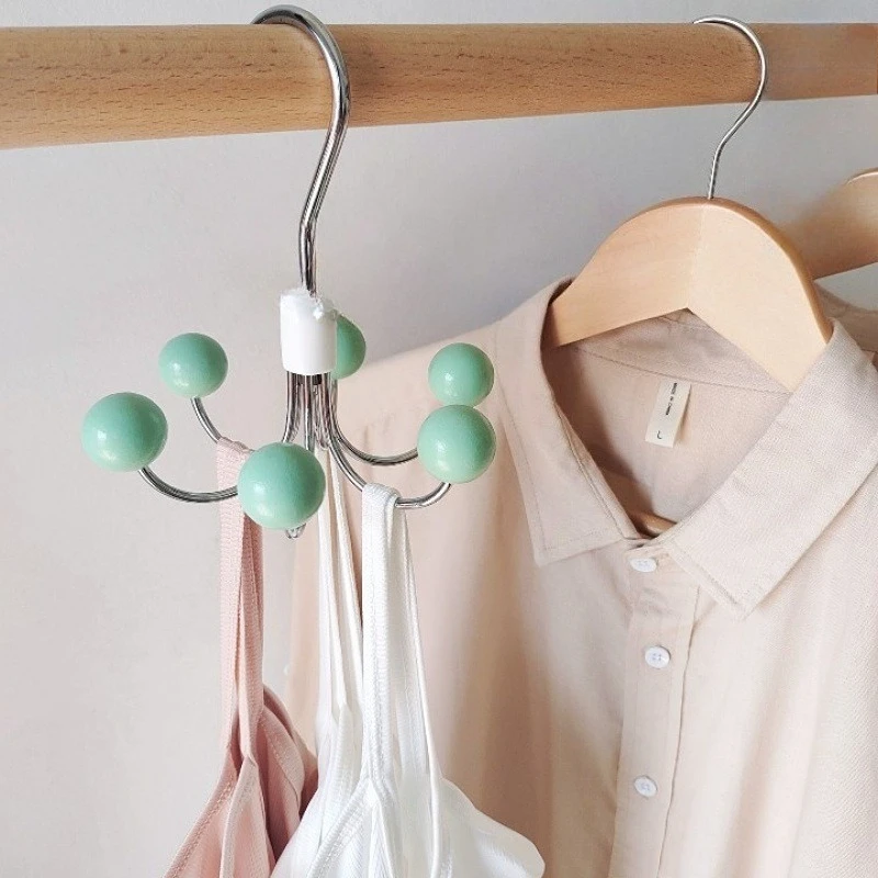 

360° Iron Rotatable Wardrobe Hook Simple and Multi-functional Storage Tool for Home Use Six-claw Hook for Daily Use in Bedroom