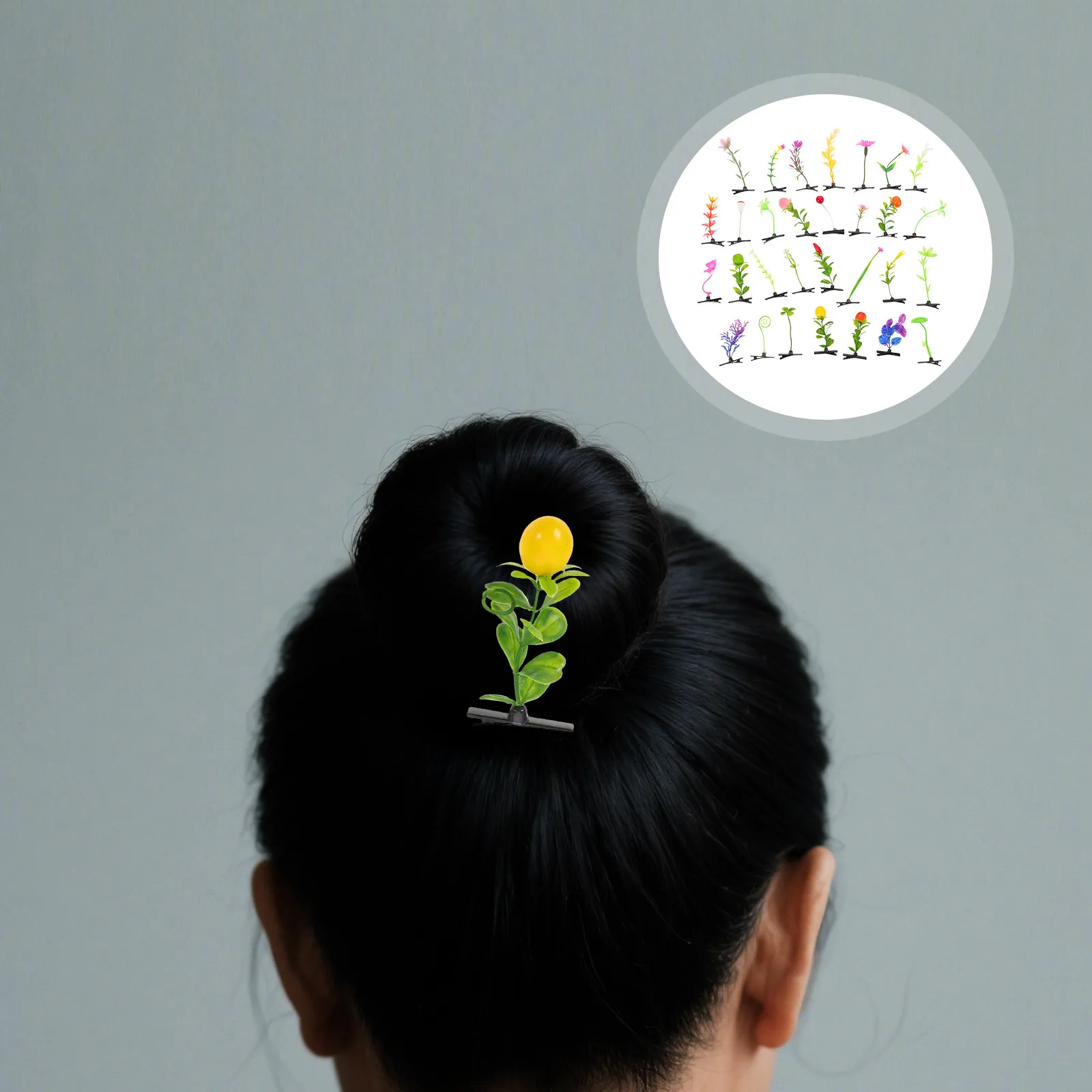 30Pcs Playful Grass Hairpins Mixed Style Cute Decorative Hair Clips Little Simulation Fruit Plant Hairpins for Party Cosplay