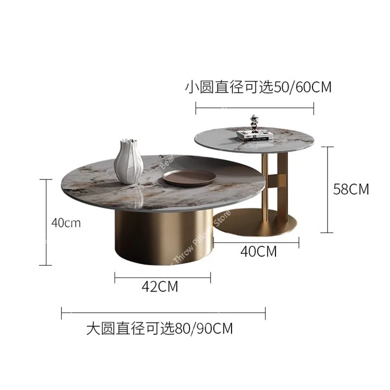 Round Modern Coffee Table Living Room Luxury Home Nordic Sofa Table Metal Aesthetic Table Basse Furniture Decoration