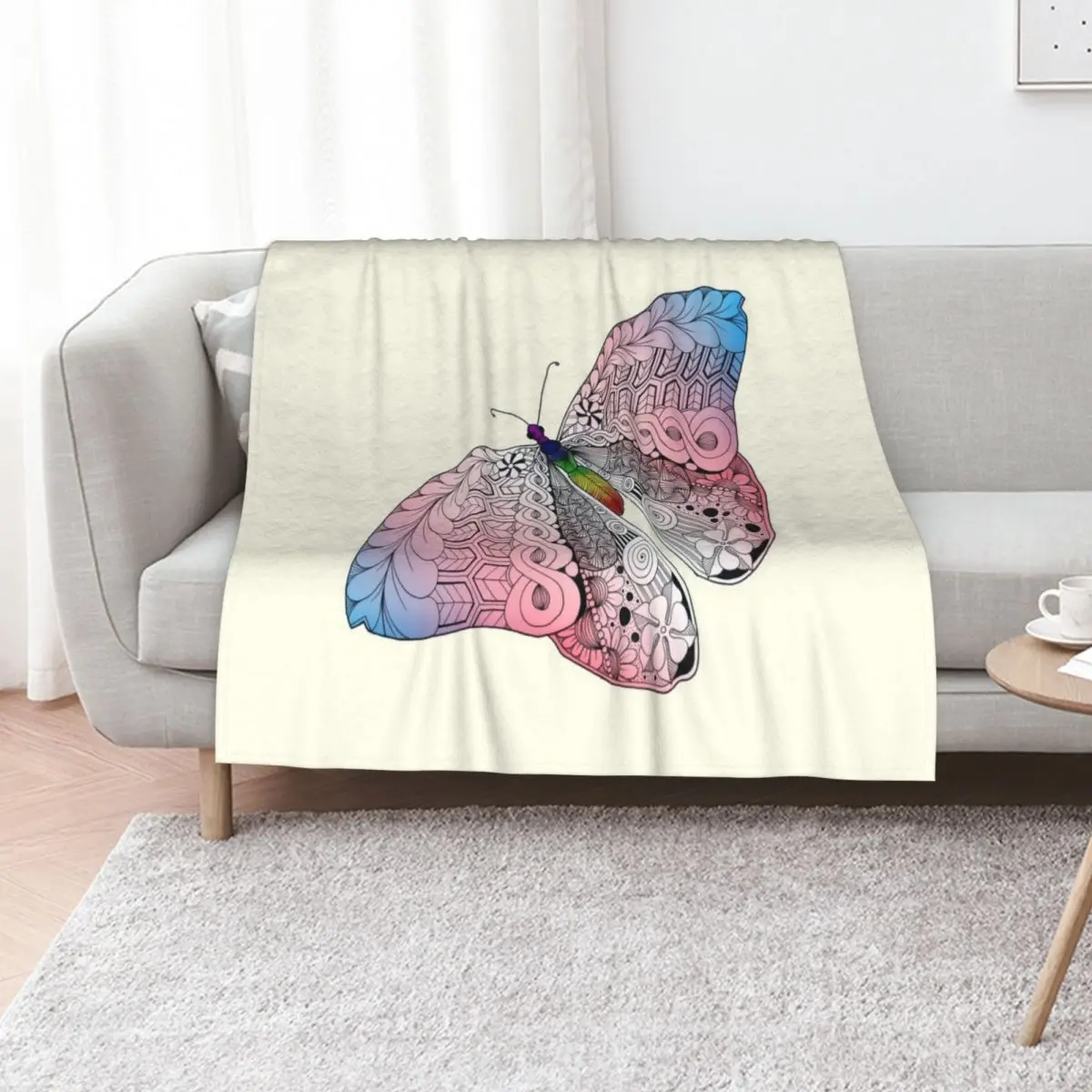 Trans Pride Butterfly Throw Blanket Soft Big Fashion Sofas for sofa Beach Sofa Luxury Brand Blankets