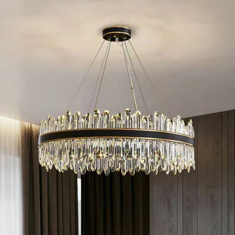 

Современная хрустальная лестничная люстра, внутреннее освещение, потолочный светильник, подвесной светильник, светодиодные люстры для гостиной, внутреннее освещение