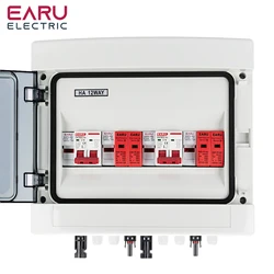 Solar Photovoltaic PV Combiner Box With Lightning Protection 2 Input 2 Out DC 500V 15A Fuse MCB SPD HT Waterproof Box IP65 12Way