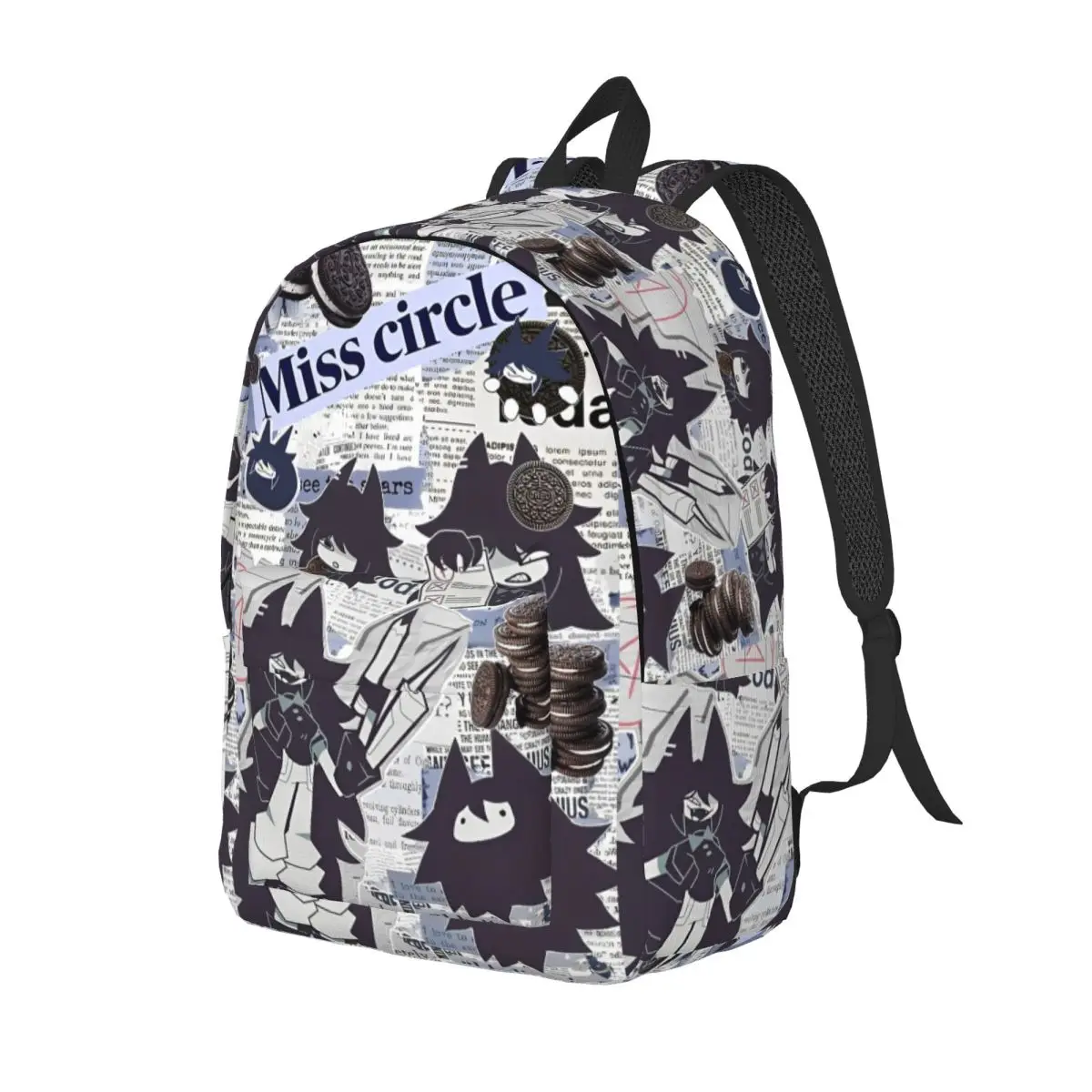 Fundamental Paper Education Miss Circle Backpack Lightweight Hiking Cartoon Game Daypack Men Women Laptop Computer Canvas Bags