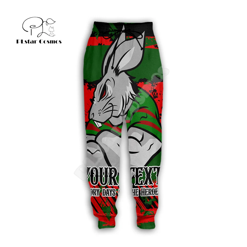 Colorido Retro 3DPrint Jogger Sweatpants, Bandeira do país australiano, Calças Animal, Tigre Coelhos Sweatpants, Harajuku Calças Casuais, S