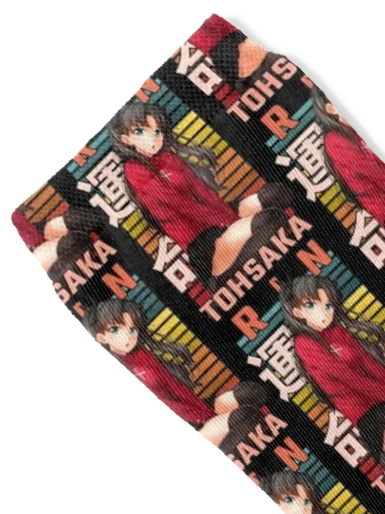 Rin Tohsaka Fate/Zero Retro Anime Design Socks Antiskid soccer luxe Rugby heated Socks For Girls Men's