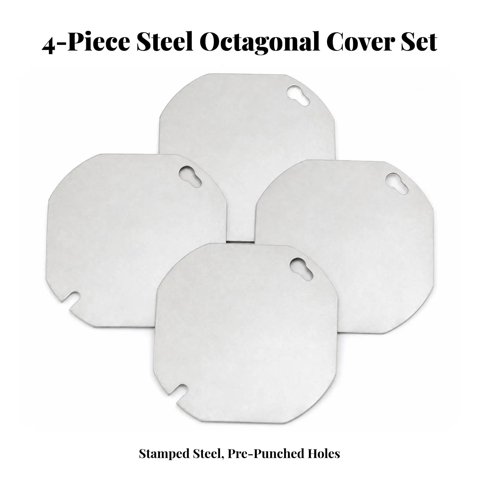 Steel Octagonal Electrical Box Cover Blank Plate for Standard Junction Box Wall Mounted Dust Moisture Shield