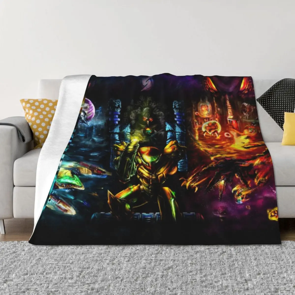 

Harmony of a Hunter: 25 Years of Metroid Throw Blanket Extra Large Throw Heavy Sofa Throw Luxury Blankets