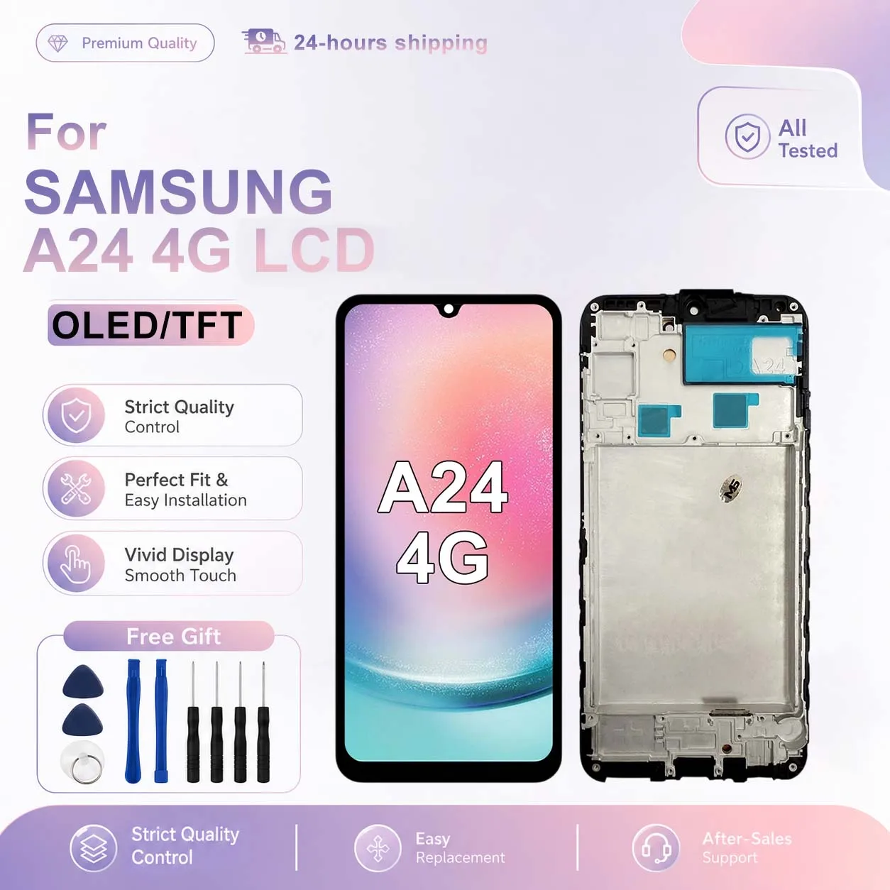 OLED For Samsung Galaxy A24 4G LCD Touch Screen Digitizer Assembly For Samsung A24 4G Display SM-A245F SM-A245M TFT Replace Part