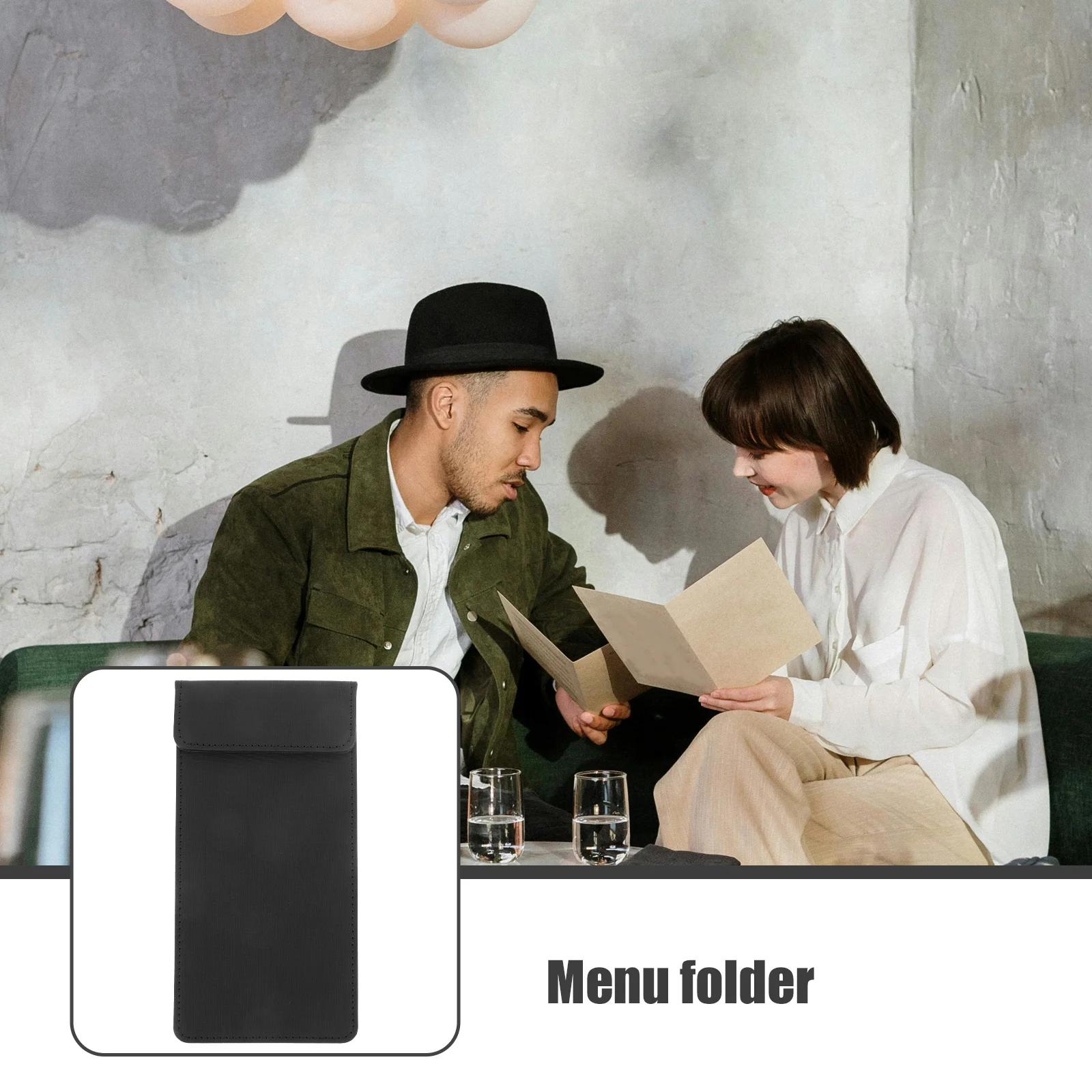 Cloth Pattern Writing Board Cashier Menu Holder Pvc Restaurant Check Book Order