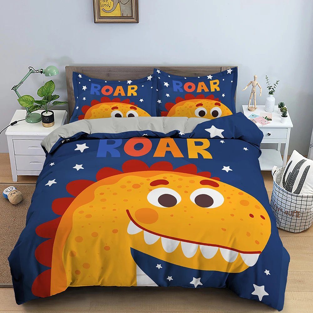 

Cartoon Dinosaur Cat Bedding Set Boys Girls Twin Queen Size Duvet Cover Pillowcase Bed Kids Adult Fashion Home Textileextile