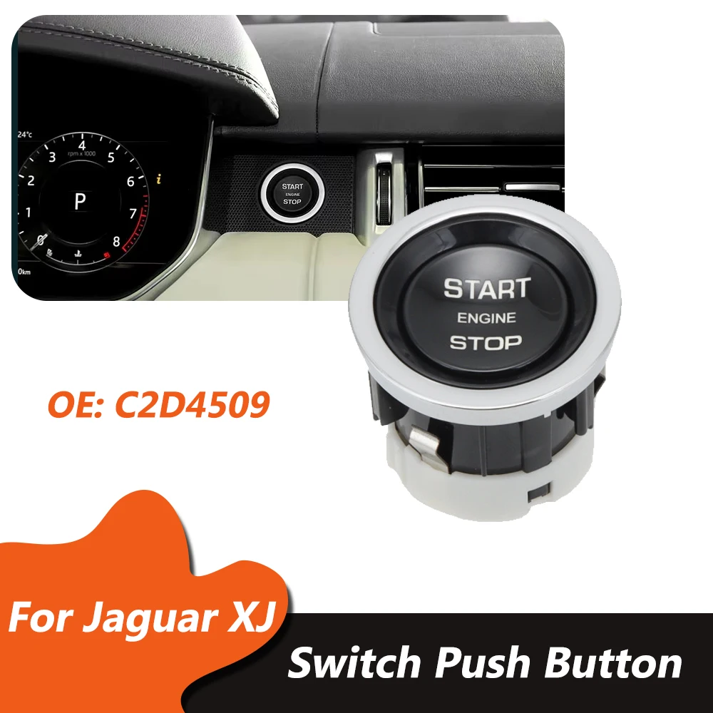 C2D4509 Car Engine Start Stop Lgnition Switch Push Button for Jaguar XJ 2010 2011 2012 2013 US Accessories Replacement 4-PIN