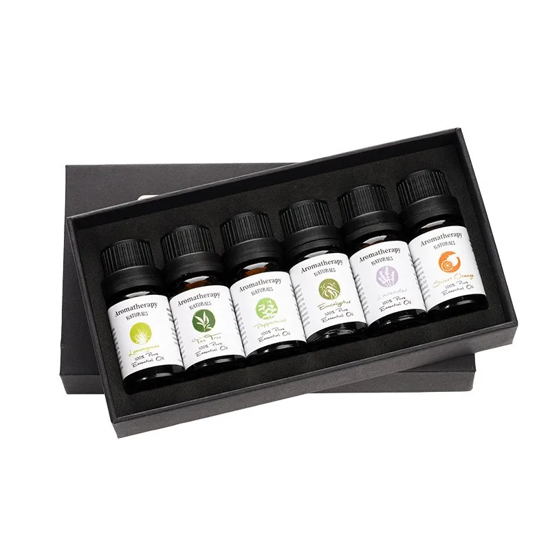 6 in 1 Pure Natural Essential Oil Lavender Mint Orange Lemongrass Peppermint Eucalyptus Scent Humidifier Gift Set for Girl