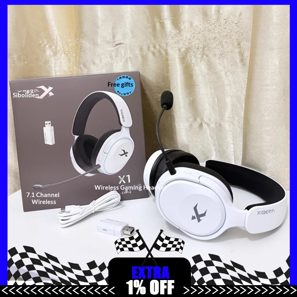 Siberia X1 Wireless 7.1 Esports Headset XiberiaxC Media Chip Four Mode All Platform Connection Headset For Pc Accessoriess Gifts