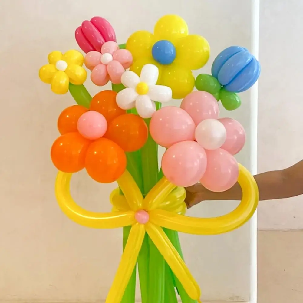 100 Pcs Latex Long Balloons 100cm Inflation Length DIY Magic Modelling Balloons Bright Anti-explosion Holiday Party Balloons