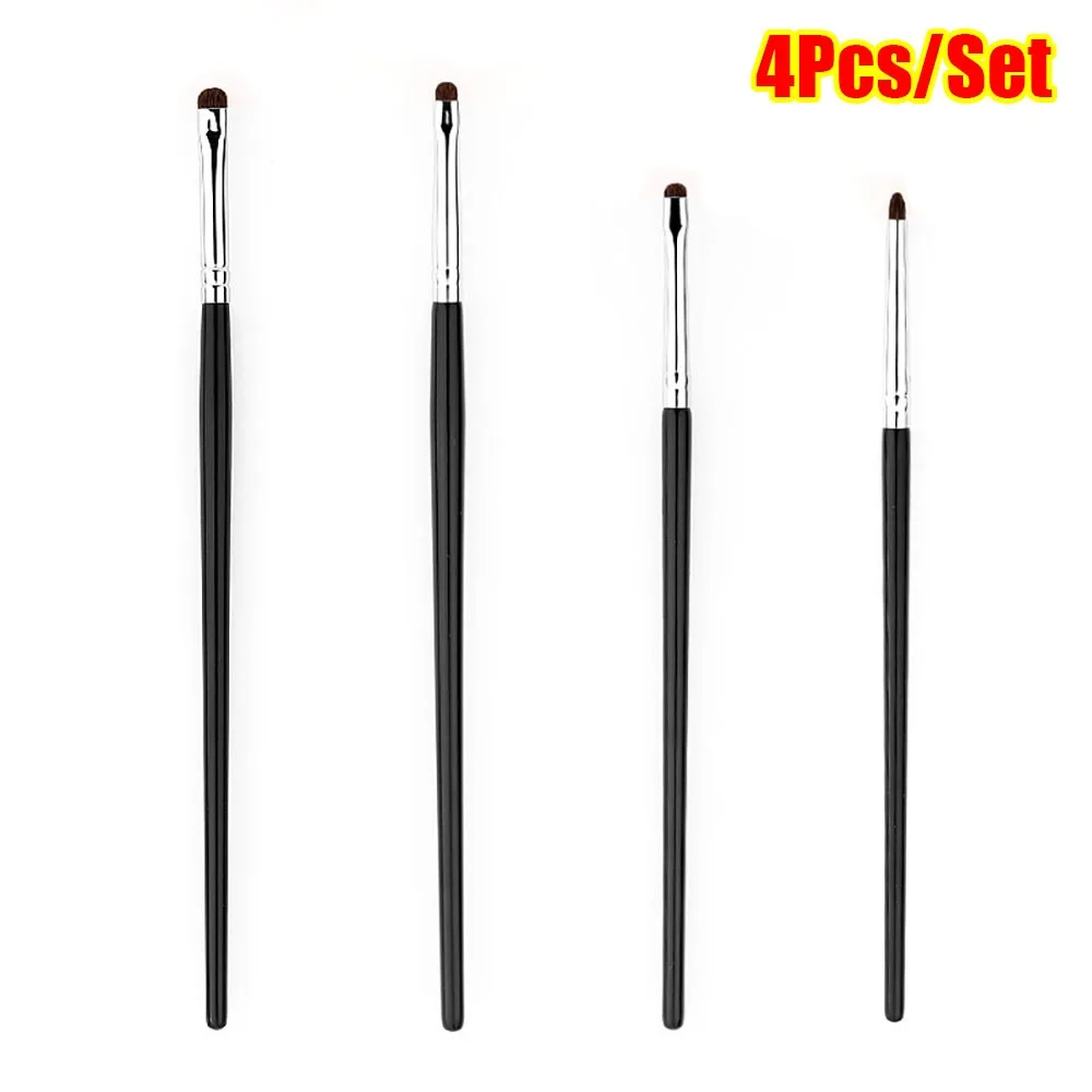 4 قطعة/المجموعة زاوية صغيرة عينيه فرش تفاصيل دقيقة الجفن تمييز ماكياج فرش لينة الشعر الكذب دودة القز #1