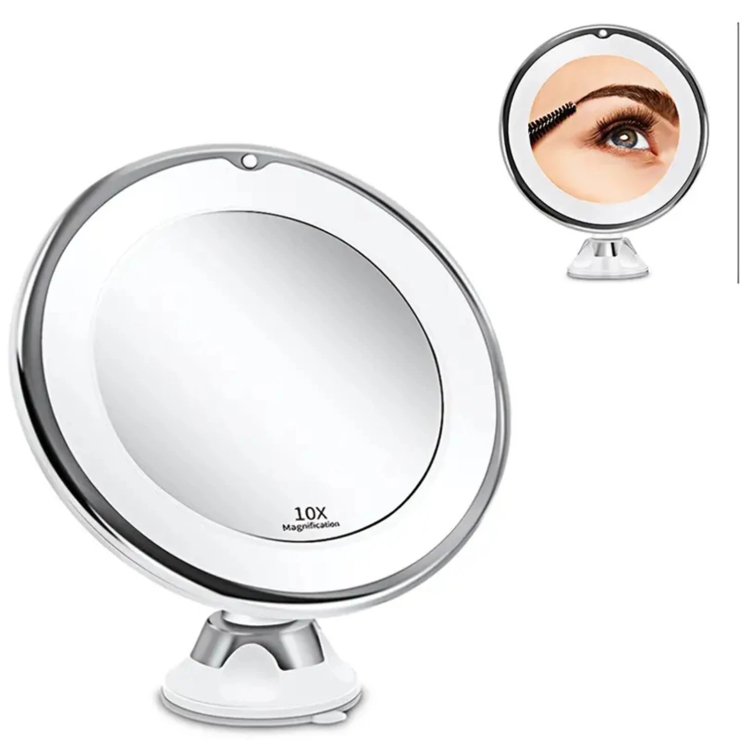 Obrót o 360 stopni 10-krotnie powiększające lusterko do makijażu ze światłami i inteligentnym przełącznikiem oświetlenia w 3 kolorach, idealne do codziennego pielęgnacji urody R