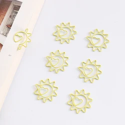 Sunflower Shape Paper Clip Yellow Cute Paper Clips Diary Notebook Decoration Metal Bookmark Student Stationery Paperclips Pin