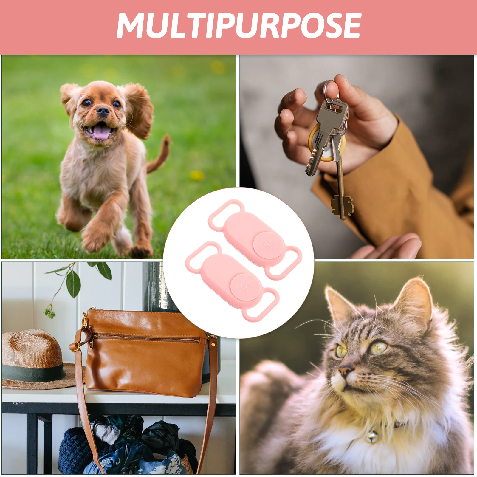 

2Pcs Silicone Protective Cases for Pet Covers Anti-Lost Anti-Collision Shockproof Keychain Cases Compatible with Samsung