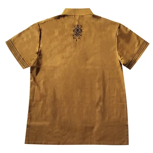 Herrenhemd mit Vintage -Ständer, bestickter Standard, Kurzarm, Erwachsenenkleidung, Einzelknopf, Nigerianer, garantiert, Sommer 8 Hauptverkäufe Nigeria Shirt - №3