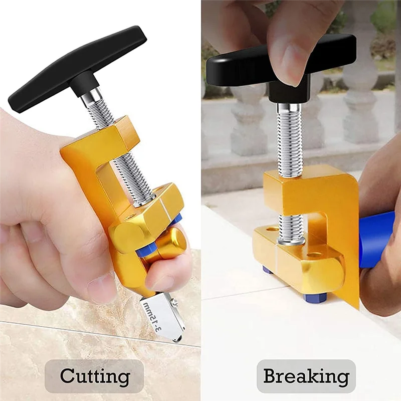 A88e-disjuntor de vidro e telha de função dupla com furo de lubrificação, ferramenta manual para corte de vidro e espelho diy em casa
