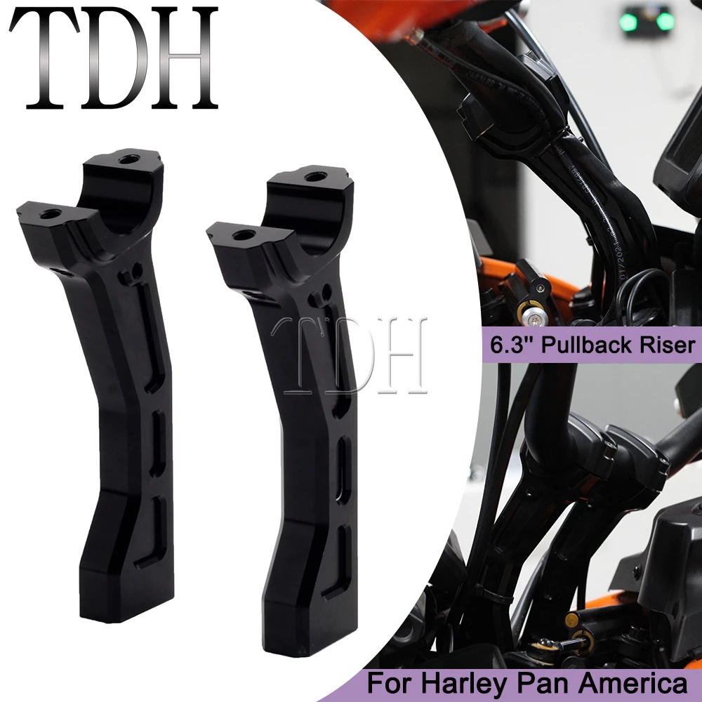 

1 1/4" Handlebar 6.3" Tall Retreat Risers Offset Backward Riser For Harley Pan America Panamerica 1250 S Handle Bar Clamp Mount