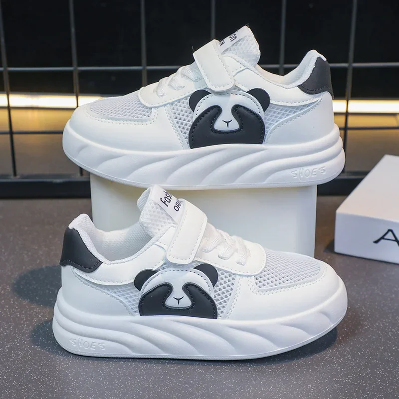 

Boys Tennis Shoes Non-slip Soft Sole White Shoes 2025 Girls Sports Sneakers Mesh Breathable Kids Running Shoes Hook&loop