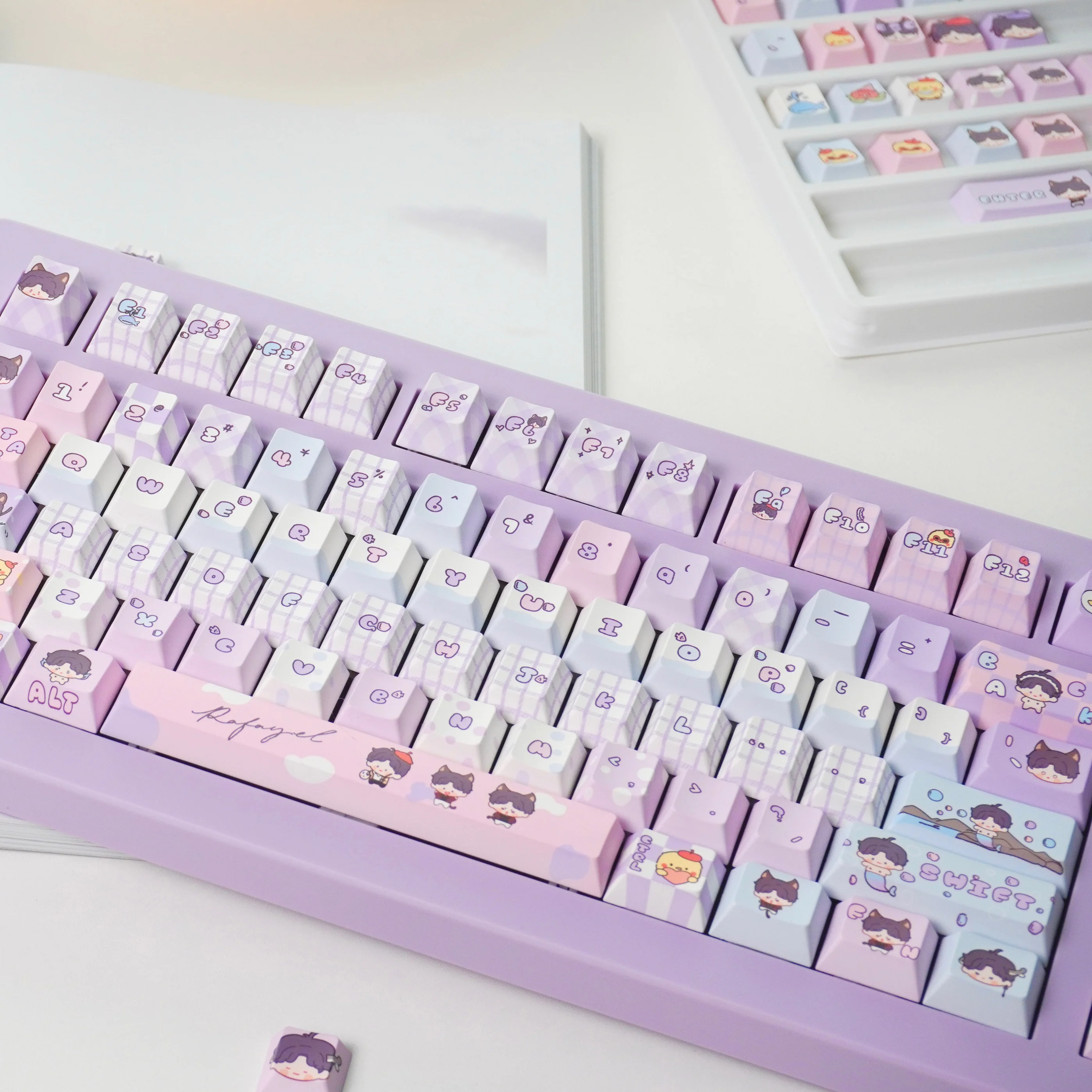 Love and Deepspace Rafayel Theme Keycaps Set PBT EOA Cherry Profile Custom Original Handmade Keycaps for Mechanical Keyboard
