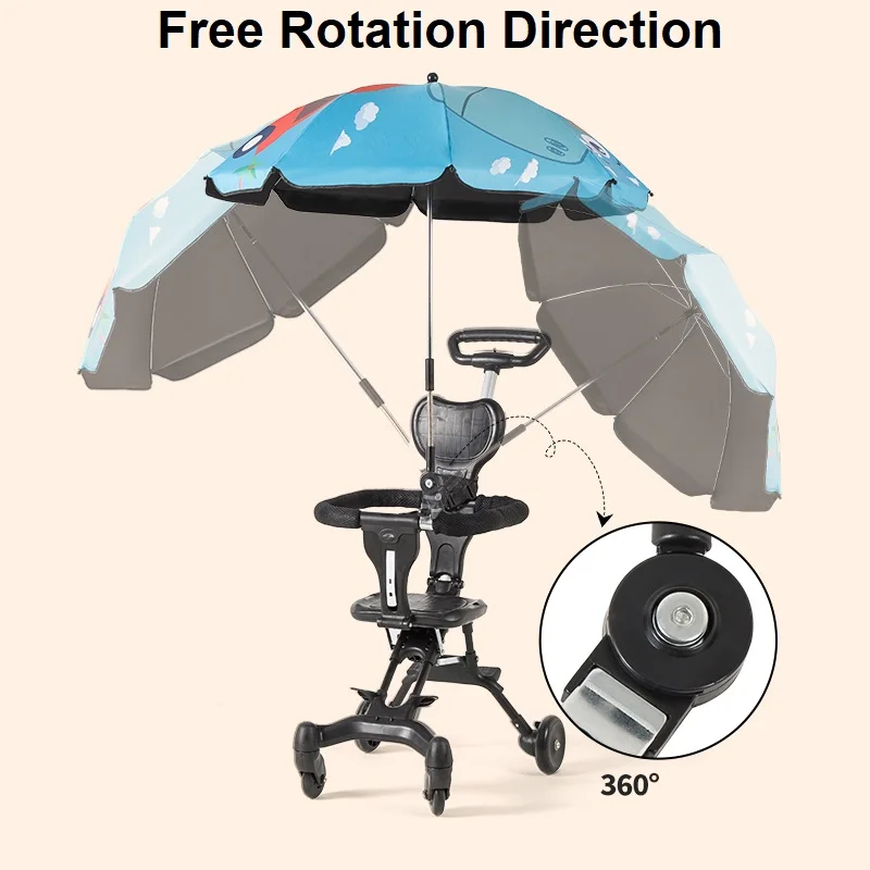 Parasol Universal para cochecito de bebé, sombrilla ajustable para silla de playa, accesorios para cochecito de bebé, 360