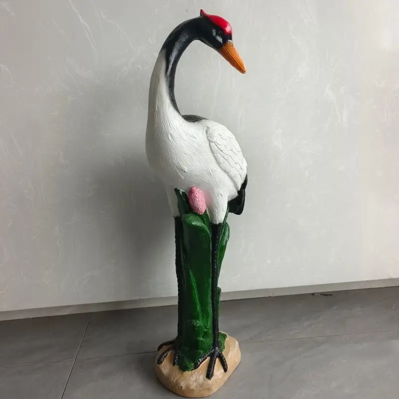 large crane bird imitation model courtyard rockery landscape modeling villa room outdoor photography  decoration gift y102