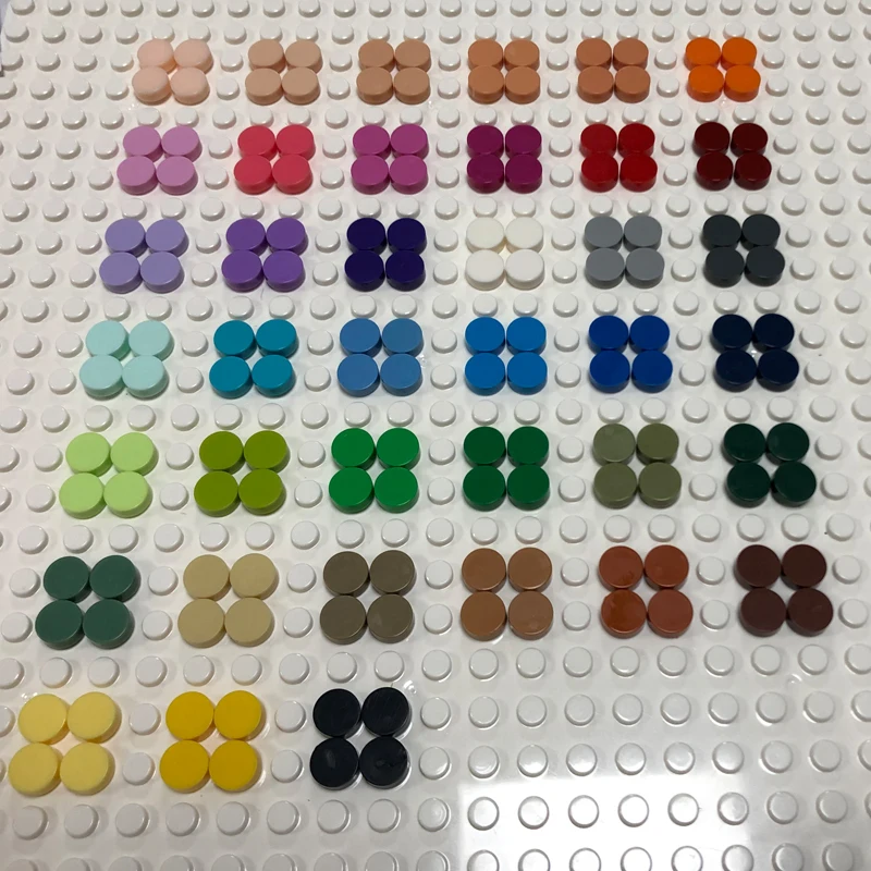 

Smartable Tile 1x1 Round Flat Studs 39 Colors Building Block Part Toys For Pixel Art Portrait Mosaic Compatible 98138 880pcs/Lot