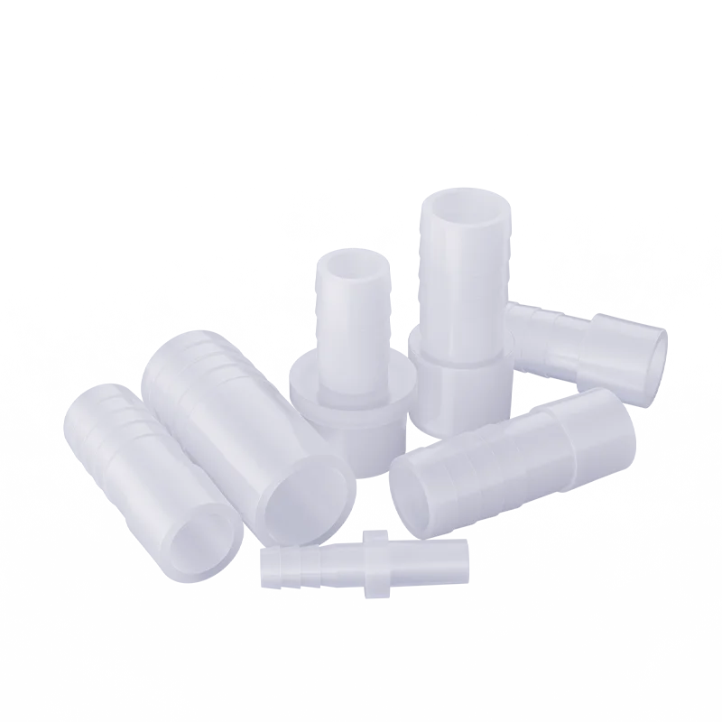 

9.5-25mm PP Straight Barbed Connector, Translucent Socket Joint for Soft/Rigid Tubing Leak-proof