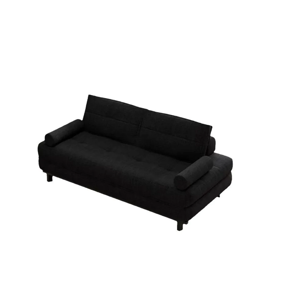 

Black leather fabric single double bed and breakfast small apartment hotel living room foldable