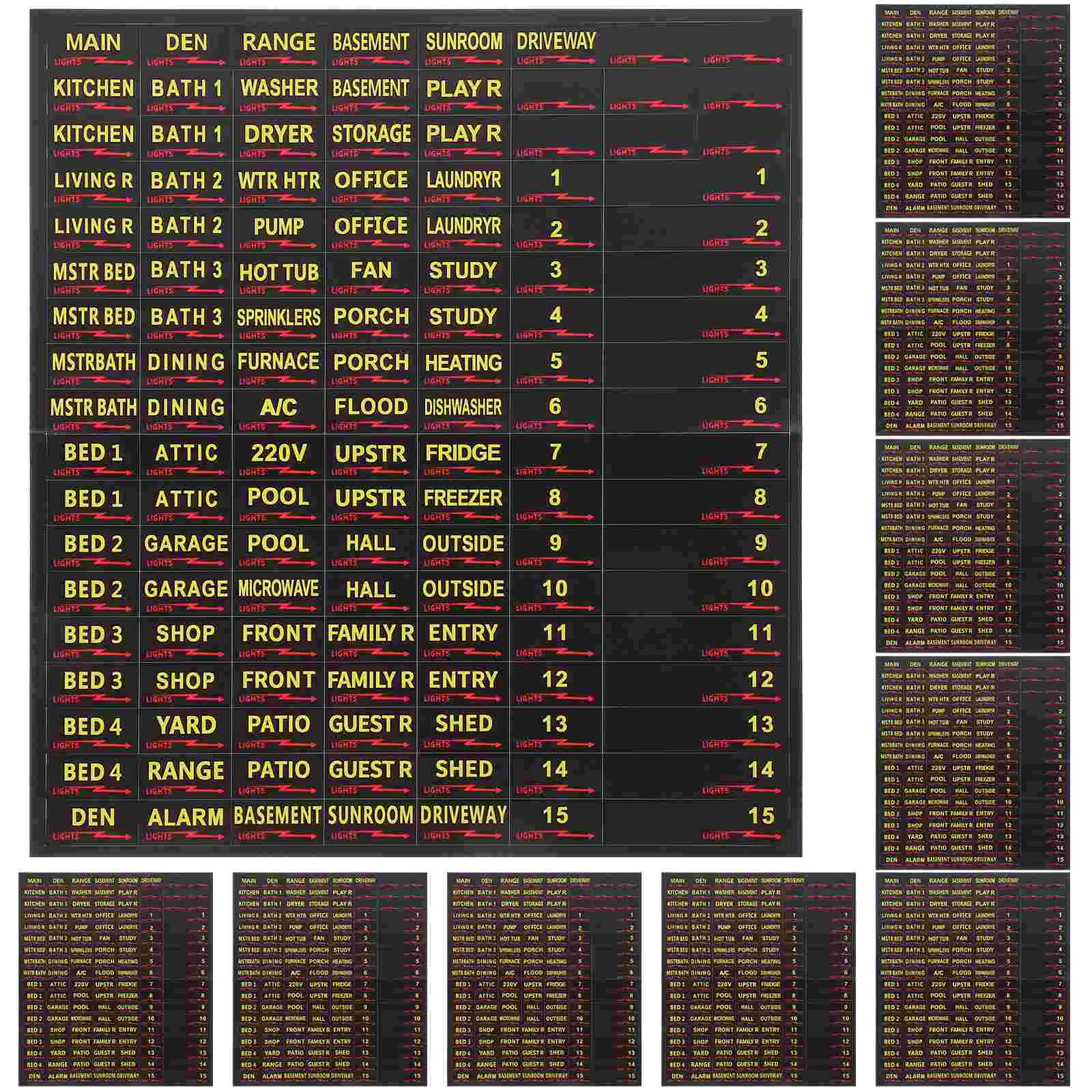 10 แผ่นไฟฟ้ากล่องป้ายแผงป้ายอุปกรณ์ Circuit Breaker Decal สติกเกอร์กระดาษ