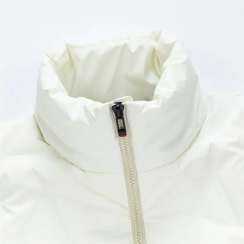 Chaqueta de plumón de pato blanco para hombre, felpa de pan y aislamiento grueso, cuello de pie, guapo, nuevo, Invierno