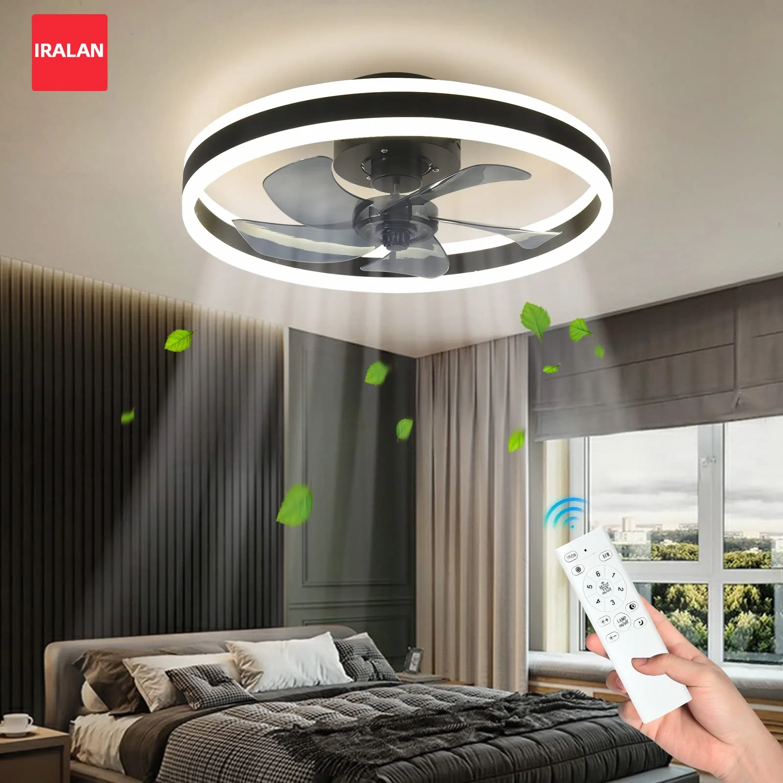 

LED Ceiling Fan Have High temperature resistance Fan Good transmittance Ceiling lamp Room fans use Inverter Motor saving energy
