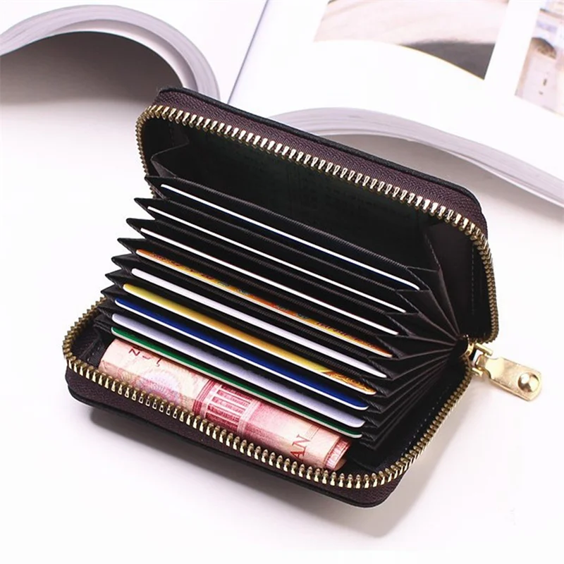 New Casual Wallet Multi-Slot Card Holder Zipper Coin Purse Small Clutch PU Money Bag Purse Cardholder Wallets for Men and Women image 3