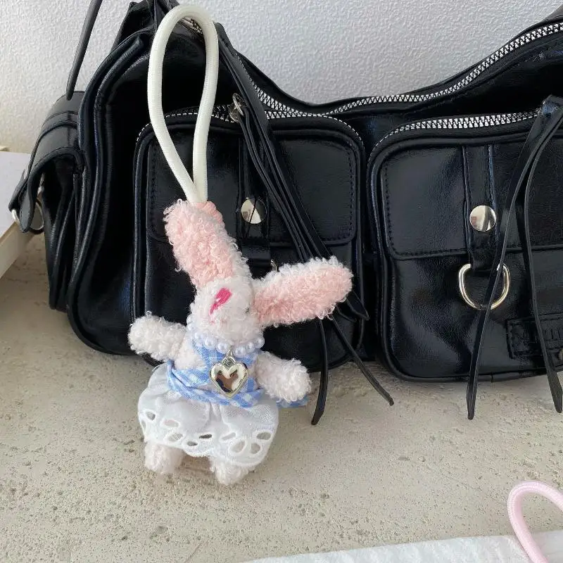 耳の長いウサギのぬいぐるみペンダント漫画ぬいぐるみ人形キーホルダーバッグチャームバックパック吊り下げ装飾素敵なギフト