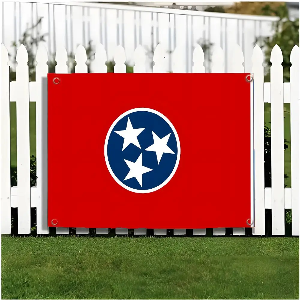 state geography T-Tennessee Flags Edgeless four-ring hanging decor indoor outdoor compatible easy for hanging display
