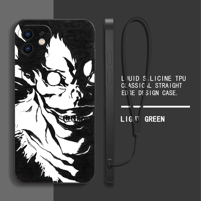 Anime Death Note Phone Case For Samsung Galaxy S23 S22 S21 S20 Ultra Plus FE S10 4G S9 S10E Note 20 10 9 Plus With Lanyard Cover