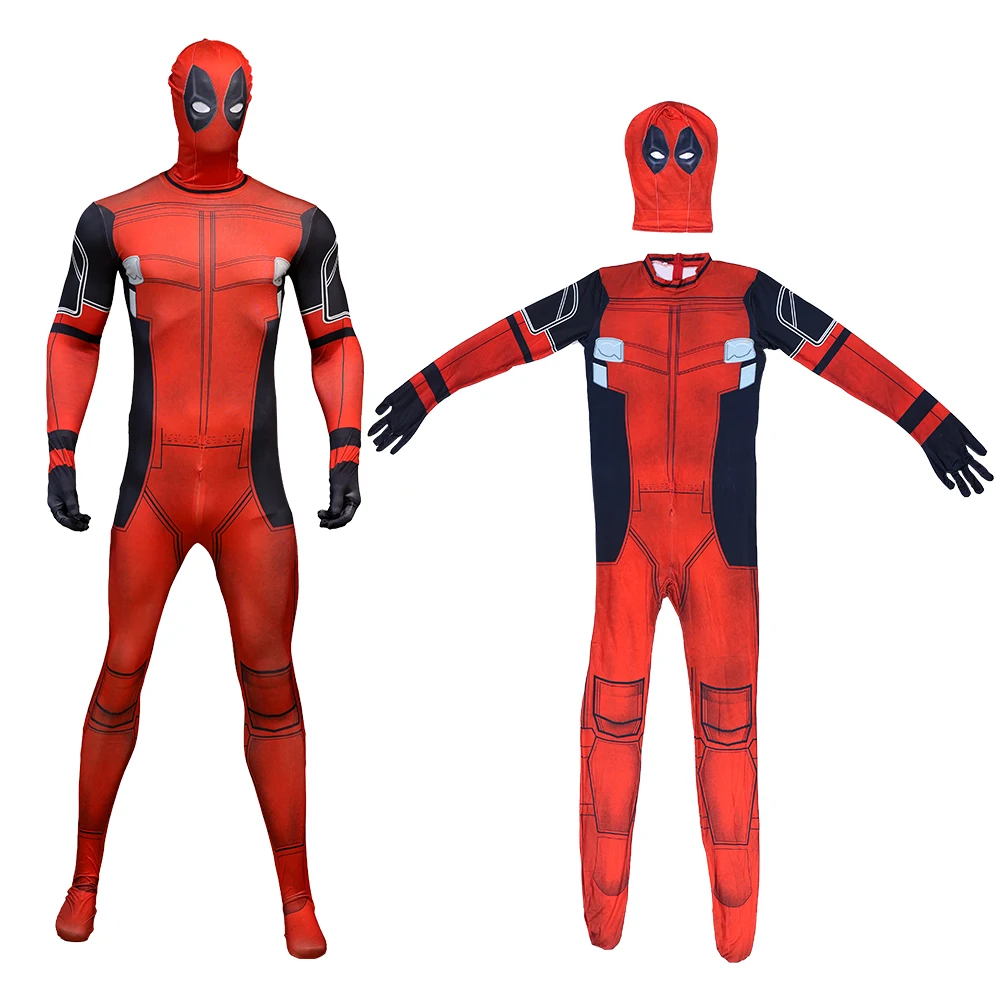 Deadpool Child Costume Halloween Costumes Kids Men Adult Superhero Bodysuit Jumpsuit Children Cosplay Costume Swords Accessories