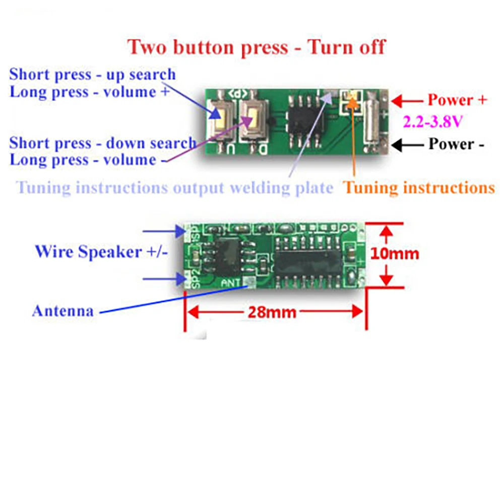 Imagem -02 - Receptor fm Mini Receptor fm Módulo Power 3wdsp Rádio Down Memória Frequency Volume para rf Ham Radio Broadcast