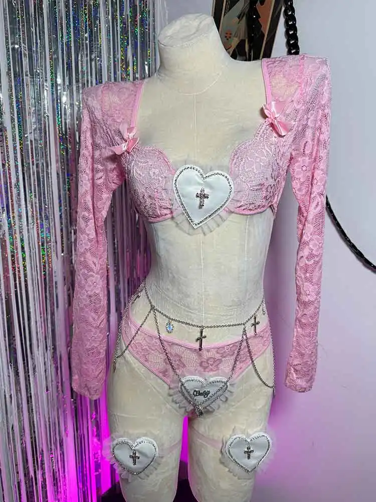 90s القوس الهيب هوب ملابس للنادي E-الفتيات Harajuku يدوية الصنع في سن المراهقة الجرونج ايكو القوطي الصليب Y2K القمم القلب القوطية Kawaii Emo DIY بها بنفسك